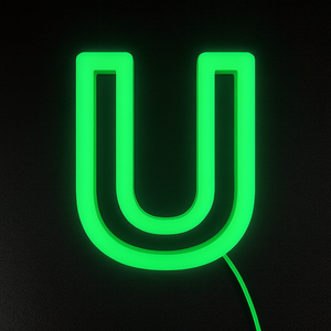 Faux Neon - Letter U