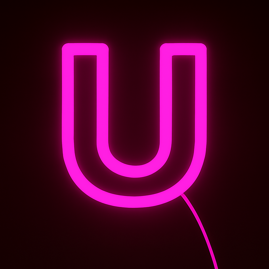 Faux Neon - Letter U