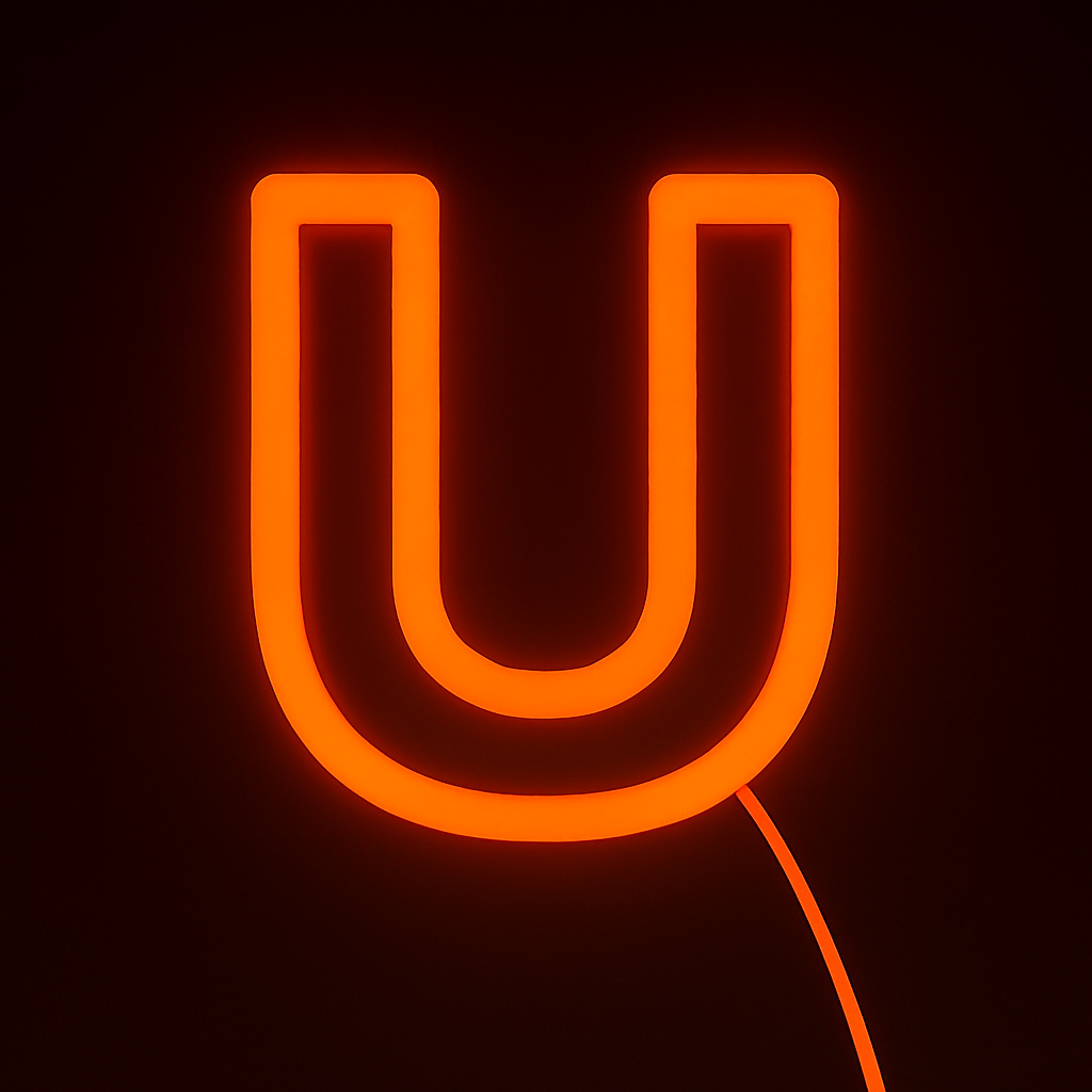 Faux Neon - Letter U