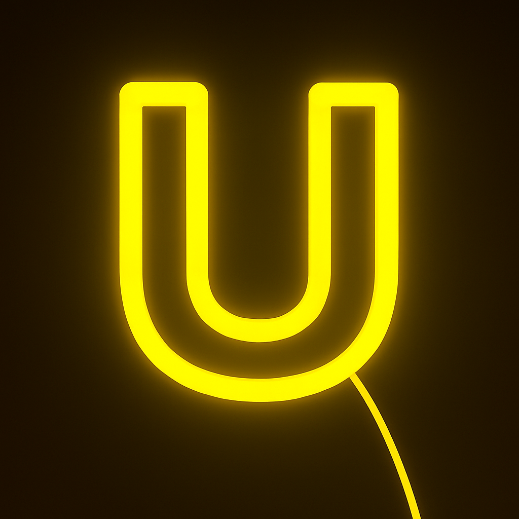 Faux Neon - Letter U