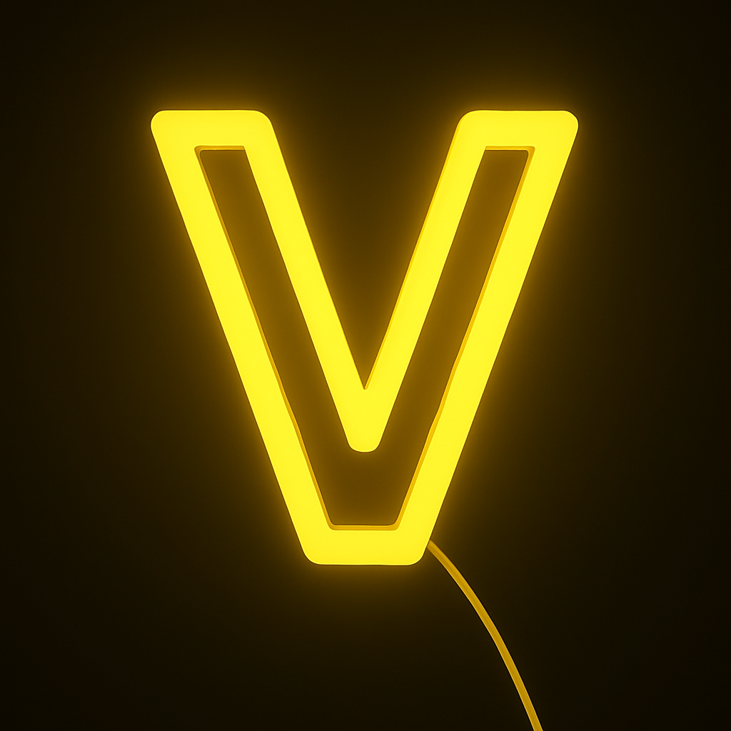 Faux Neon - Letter V
