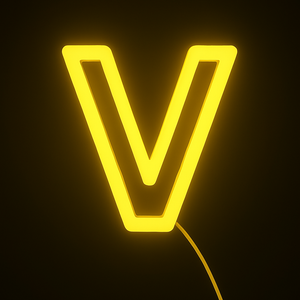 Faux Neon - Letter V