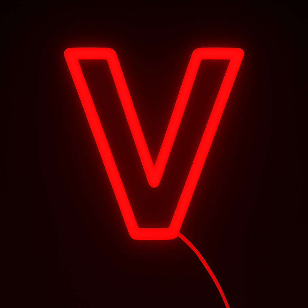 Faux Neon - Letter V