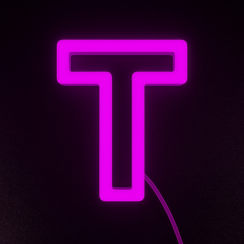 Faux Neon - Letter T