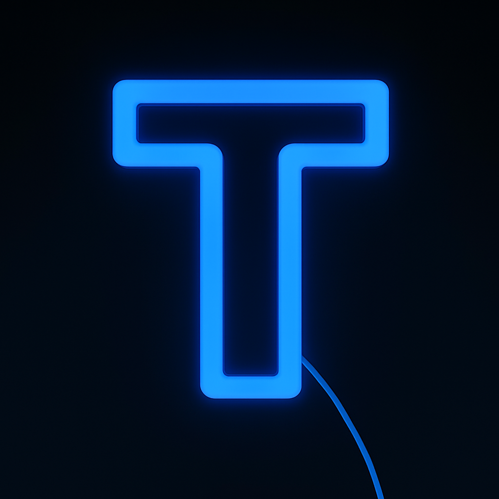Faux Neon - Letter T