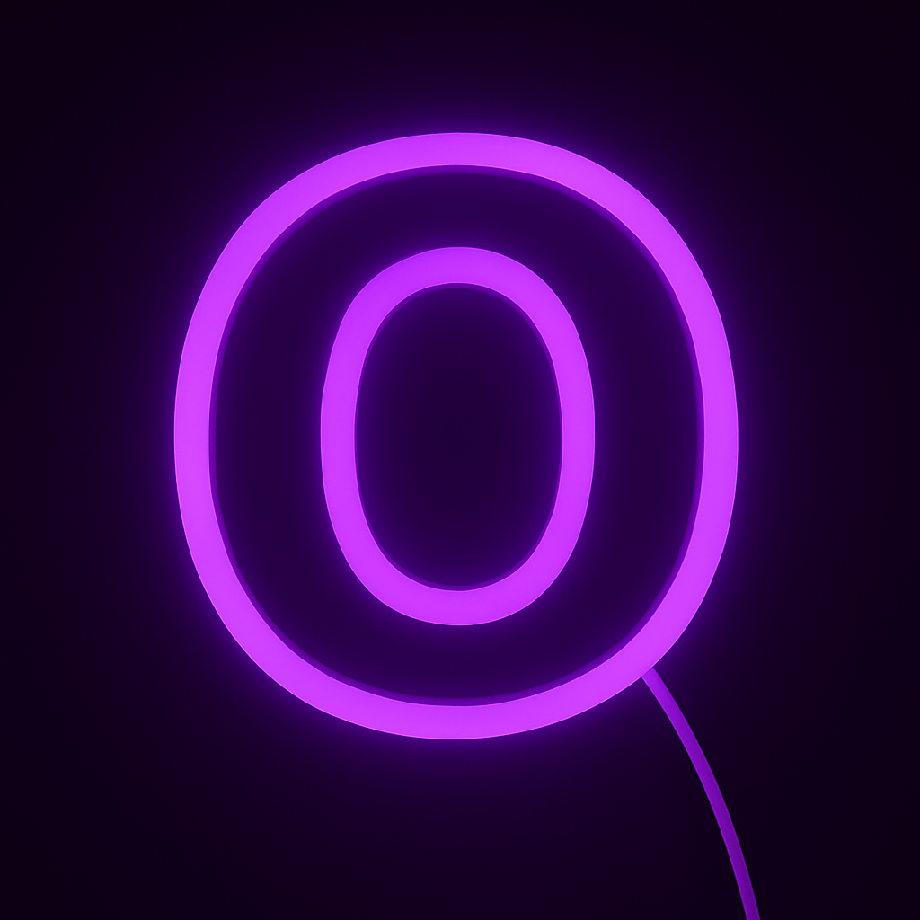 Faux Neon - Letter O