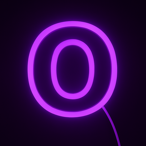 Faux Neon - Letter O