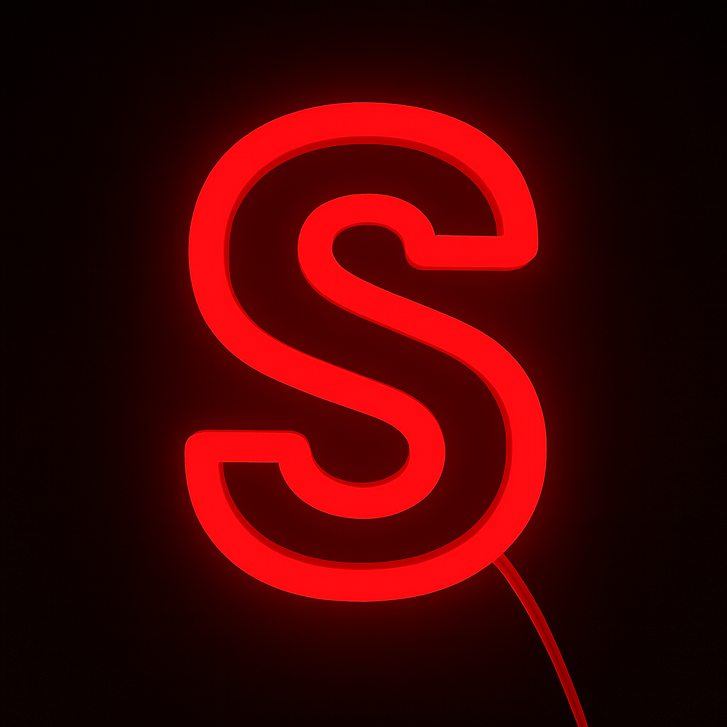 Faux Neon - Letter S