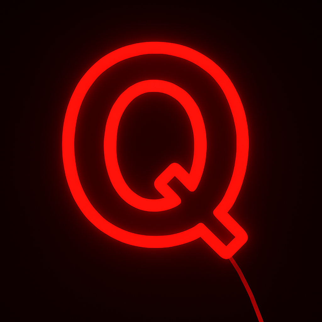Faux Neon - Letter Q