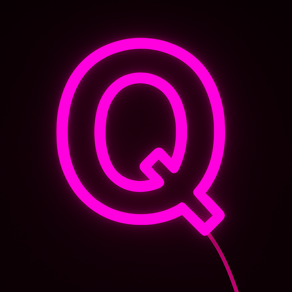 Faux Neon - Letter Q