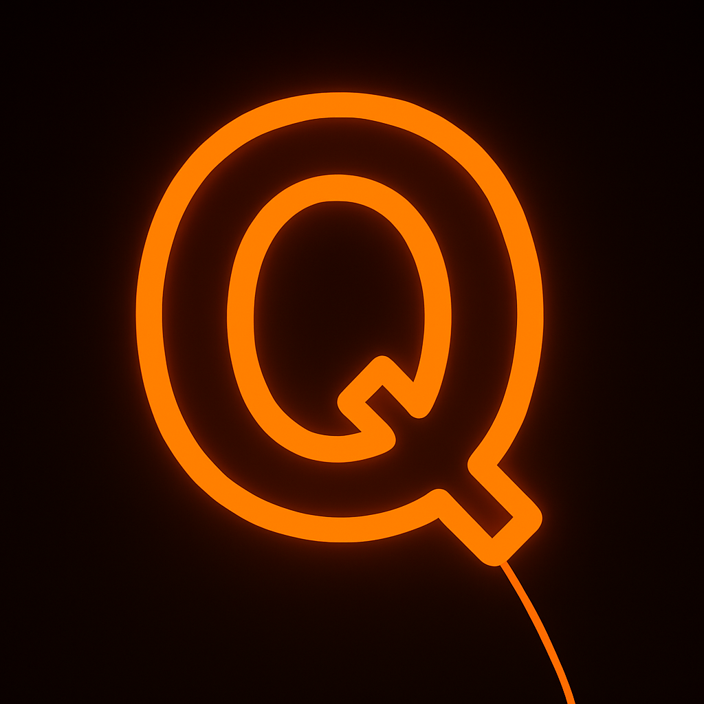 Faux Neon - Letter Q