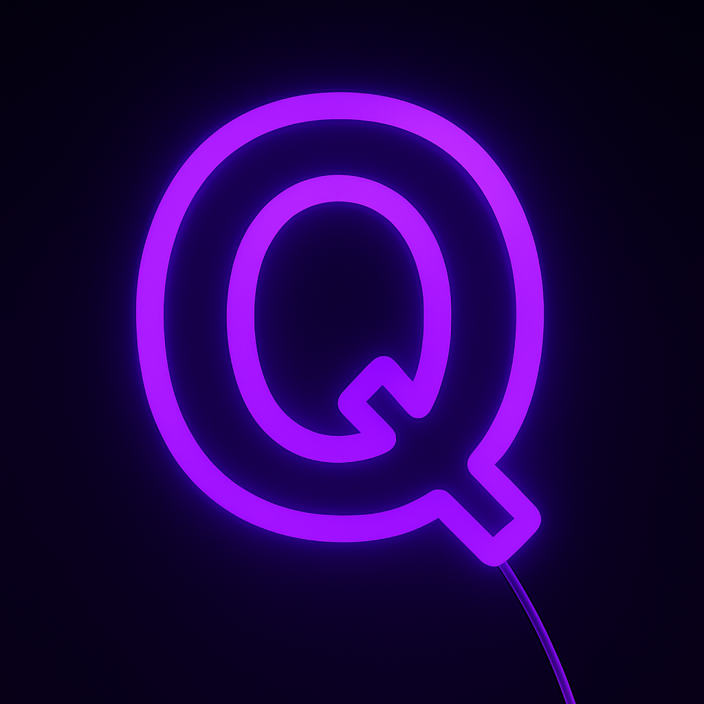 Faux Neon - Letter Q