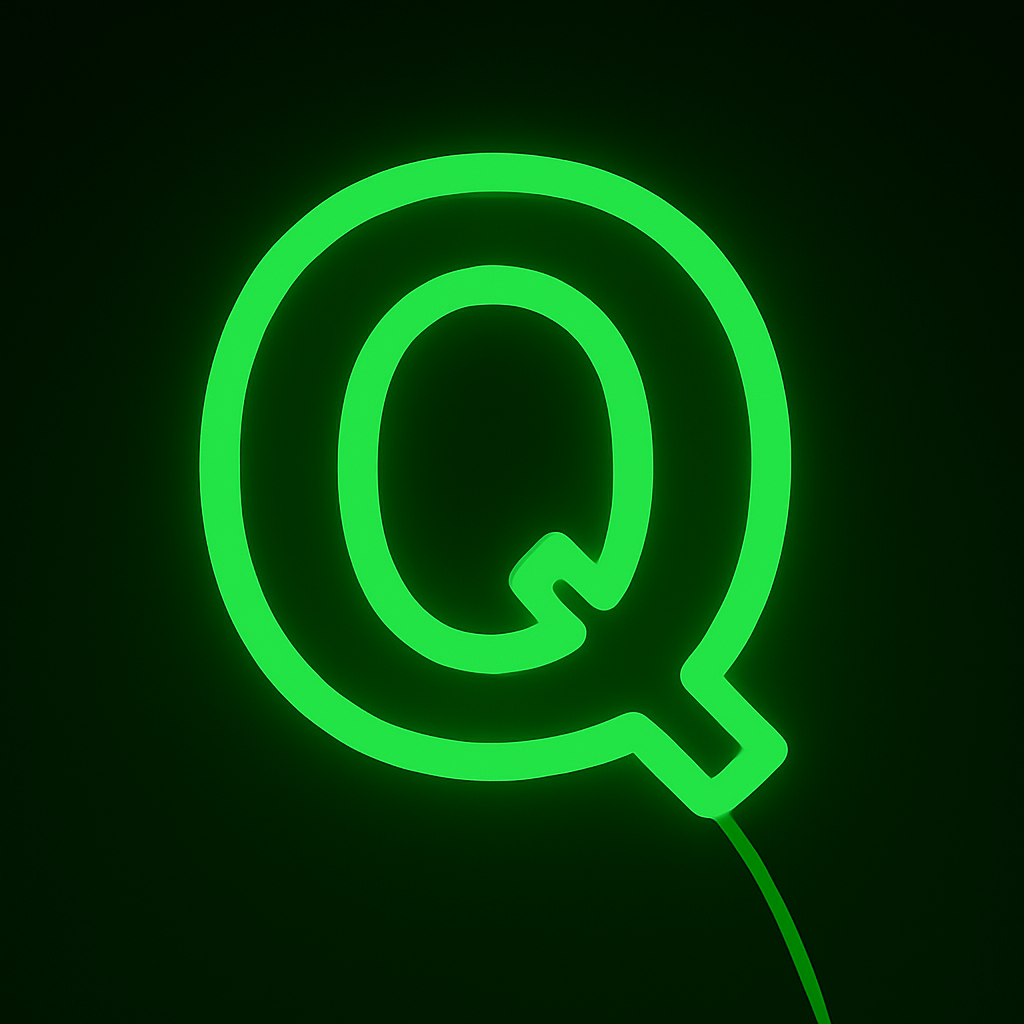 Faux Neon - Letter Q