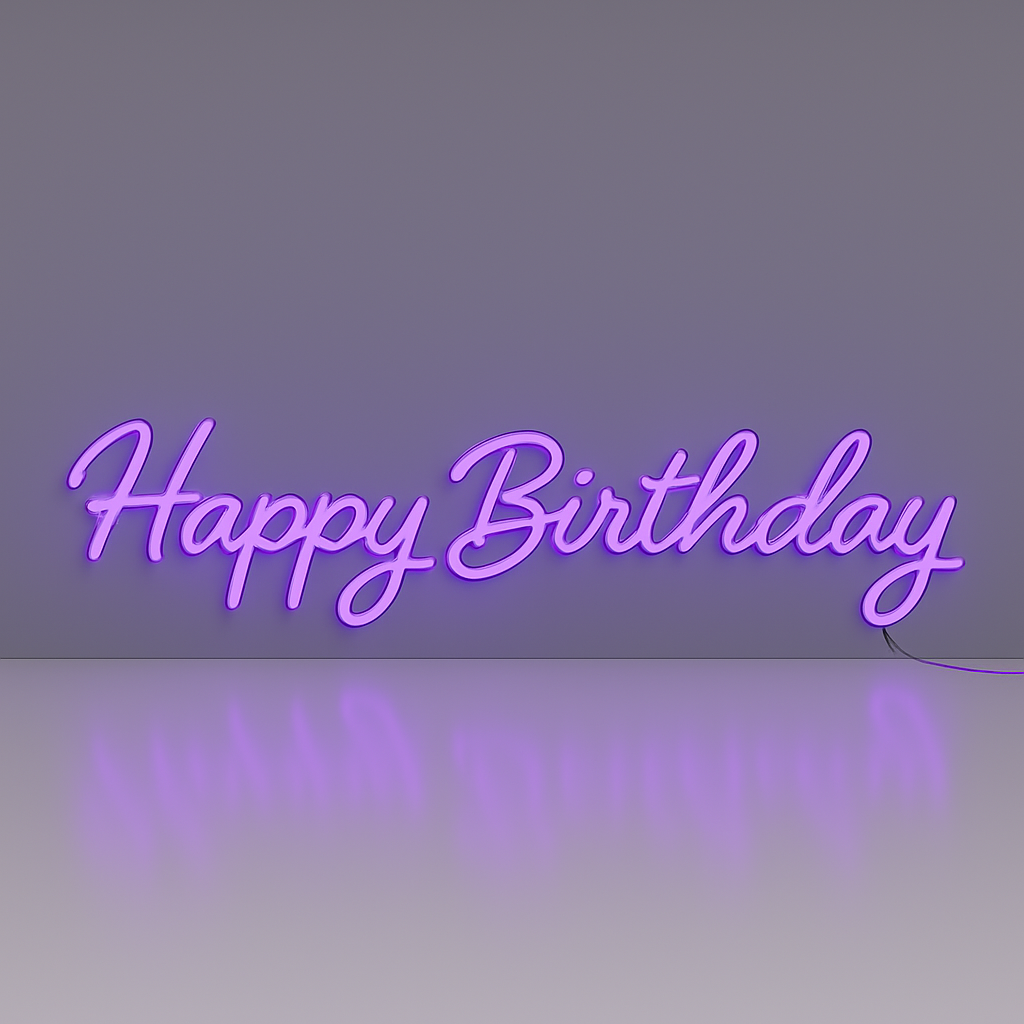Faux Neon - Happy Birthday