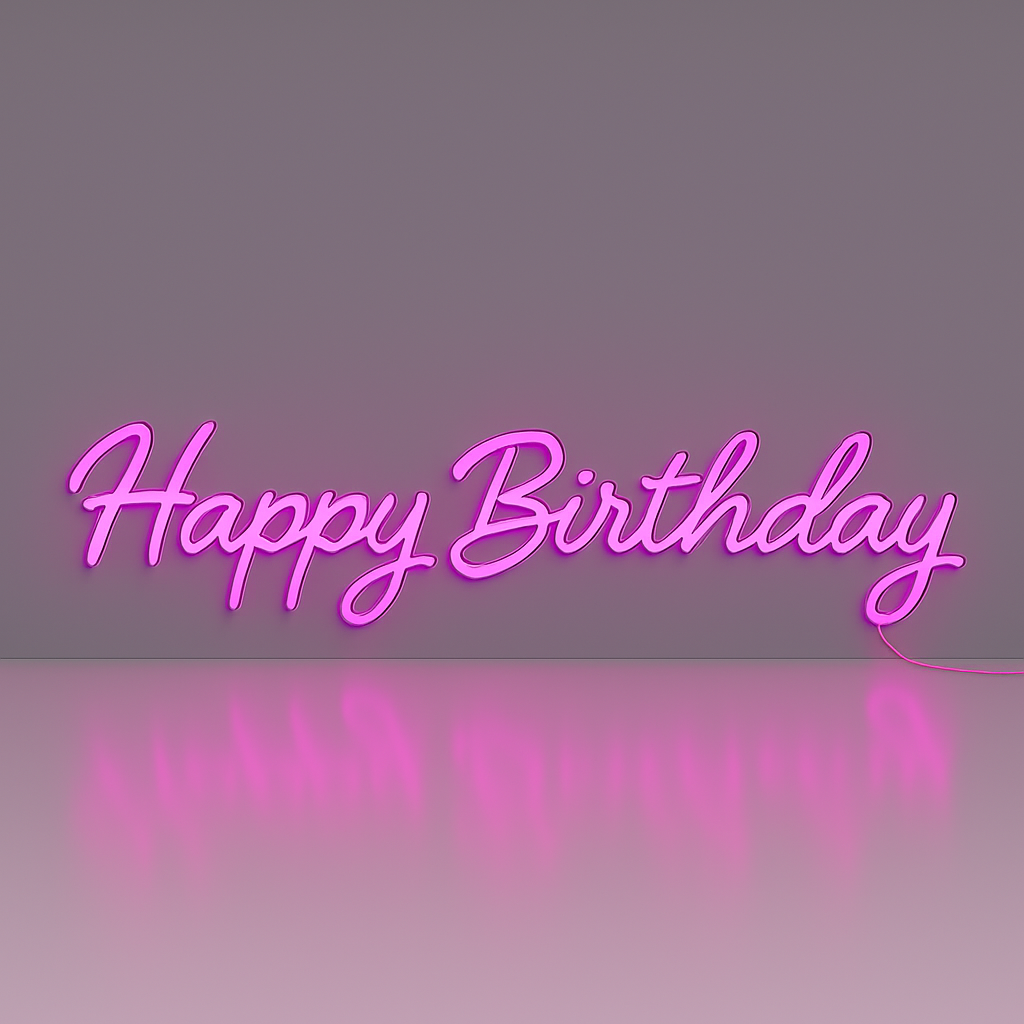 Faux Neon - Happy Birthday