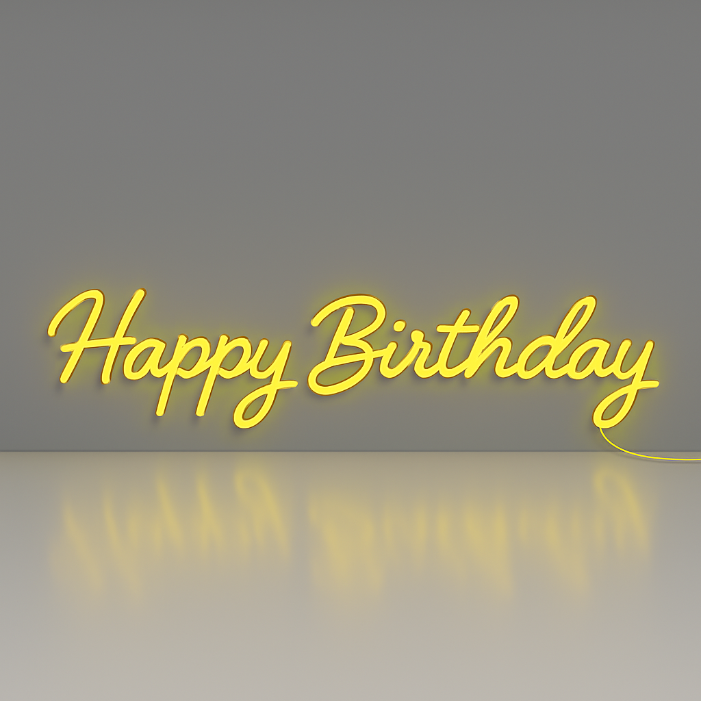 Faux Neon - Happy Birthday
