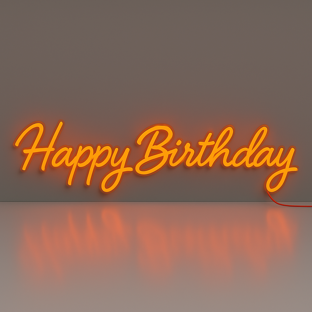 Faux Neon - Happy Birthday