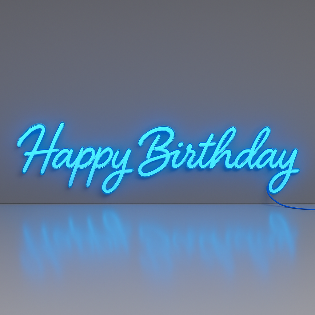 Faux Neon - Happy Birthday
