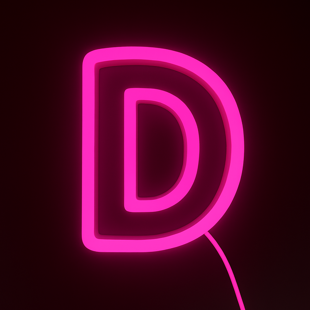 Faux Neon - Letter D