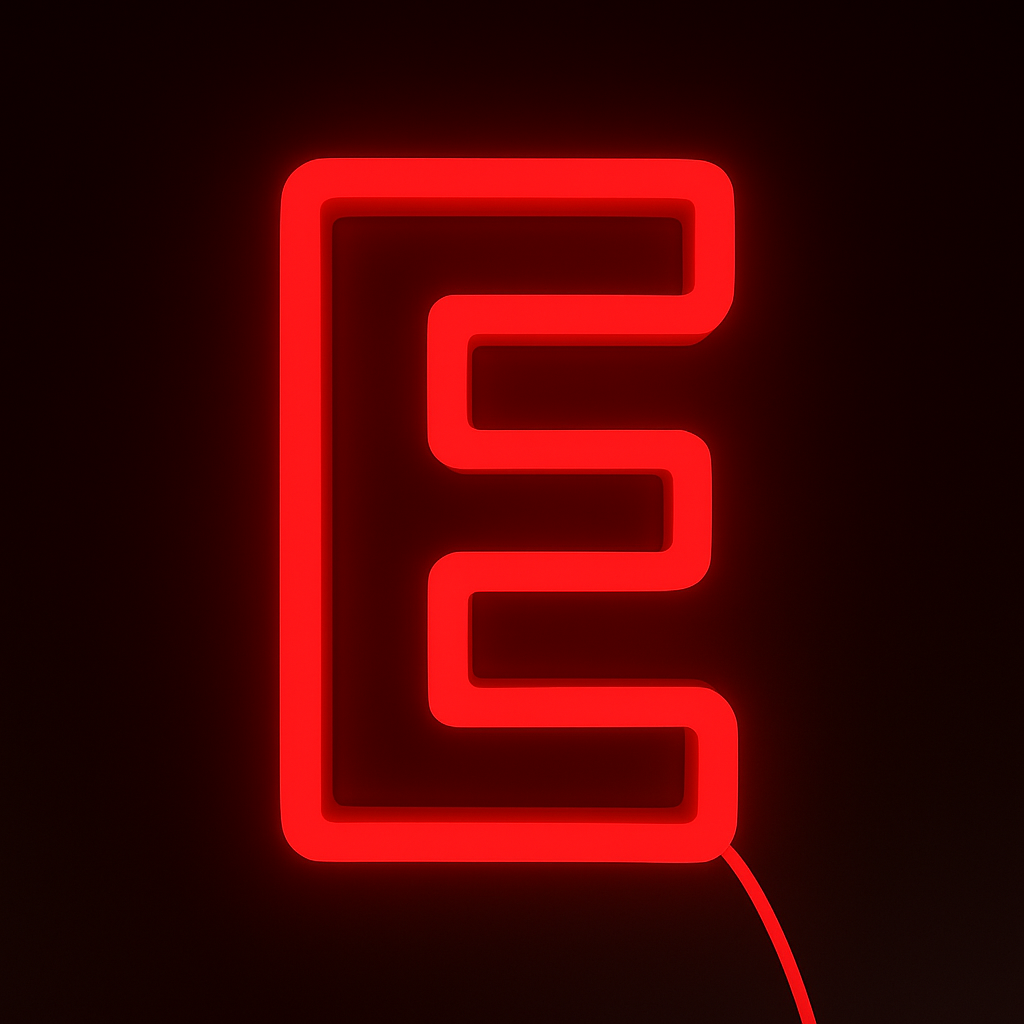 Faux Neon - Letter E