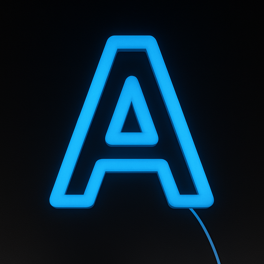 Faux Neon - Letter A