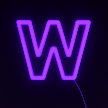 Faux Neon - Letter W