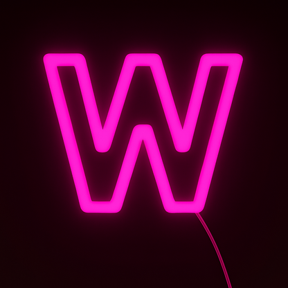Faux Neon - Letter W