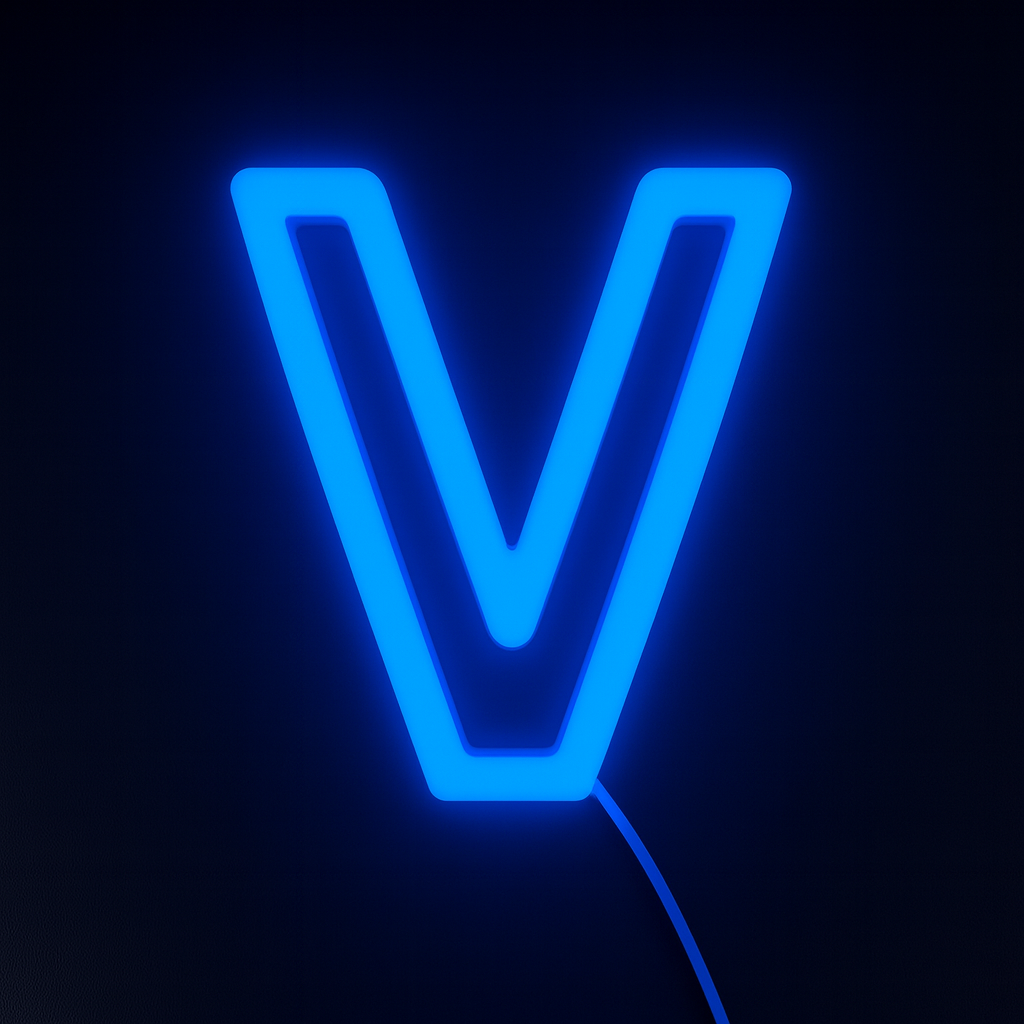 Faux Neon - Letter V