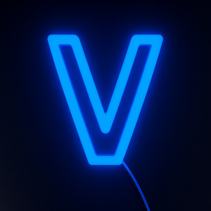 Faux Neon - Letter V