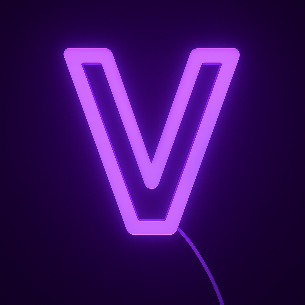 Faux Neon - Letter V