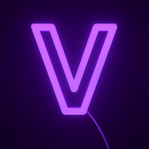 Faux Neon - Letter V
