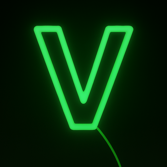 Faux Neon - Letter V