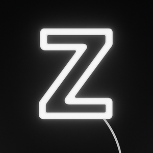 Neon light shaped like the letter 'Z' on a black background