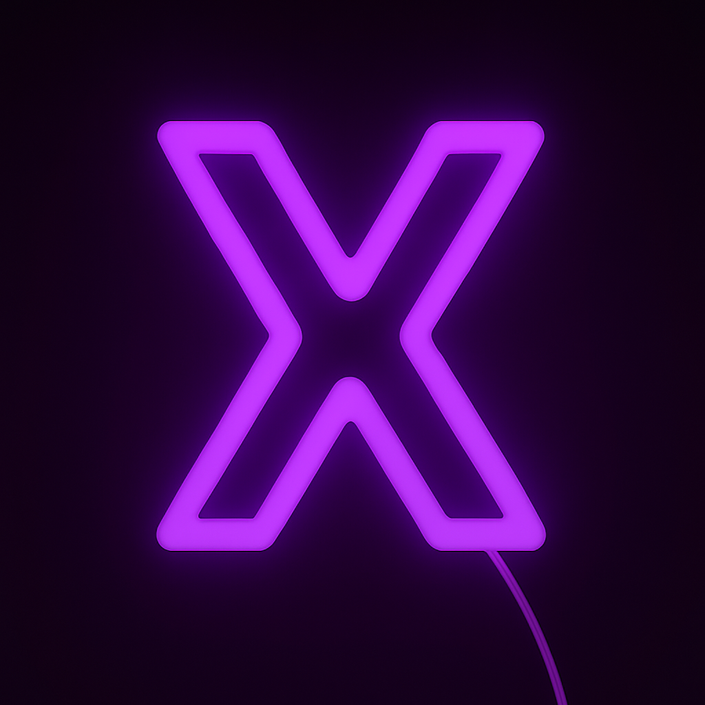 Faux Neon - Letter X
