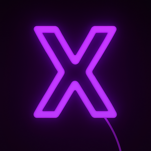 Faux Neon - Letter X