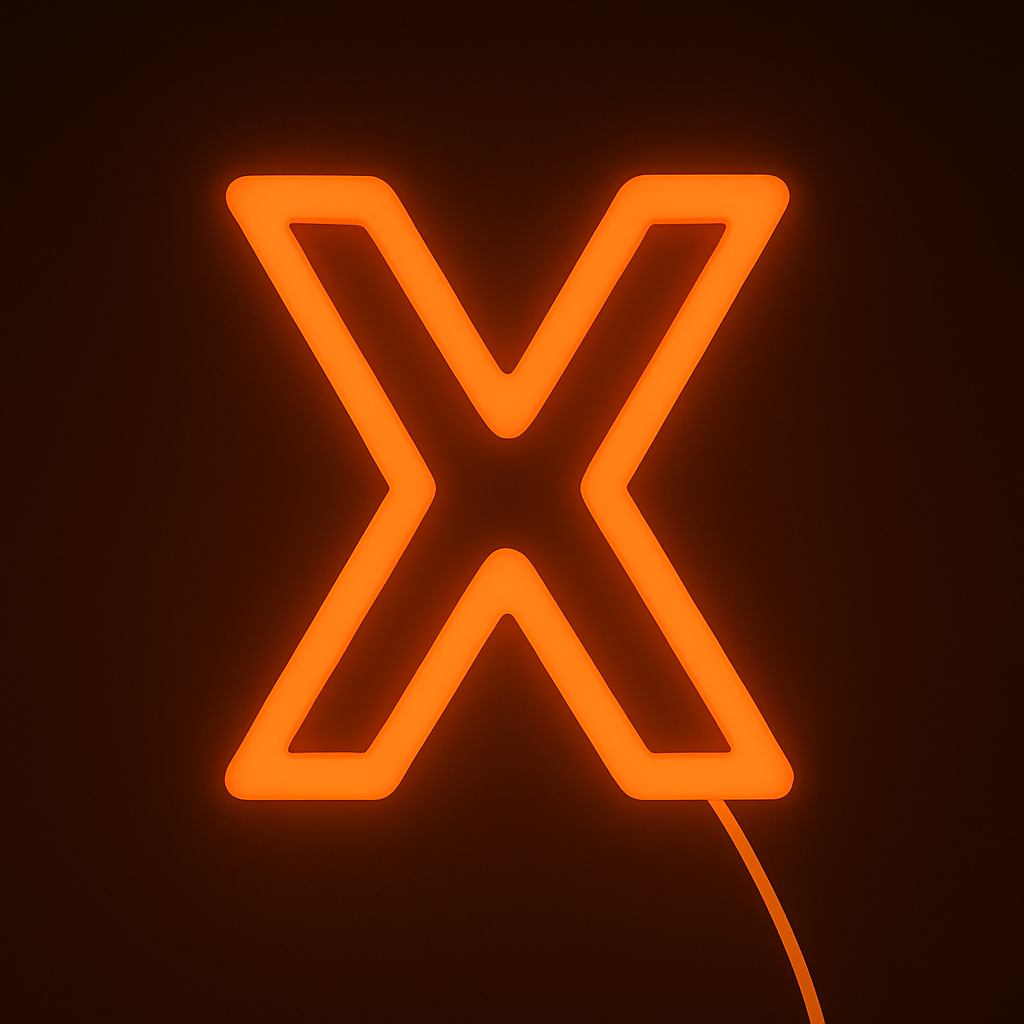 Faux Neon - Letter X