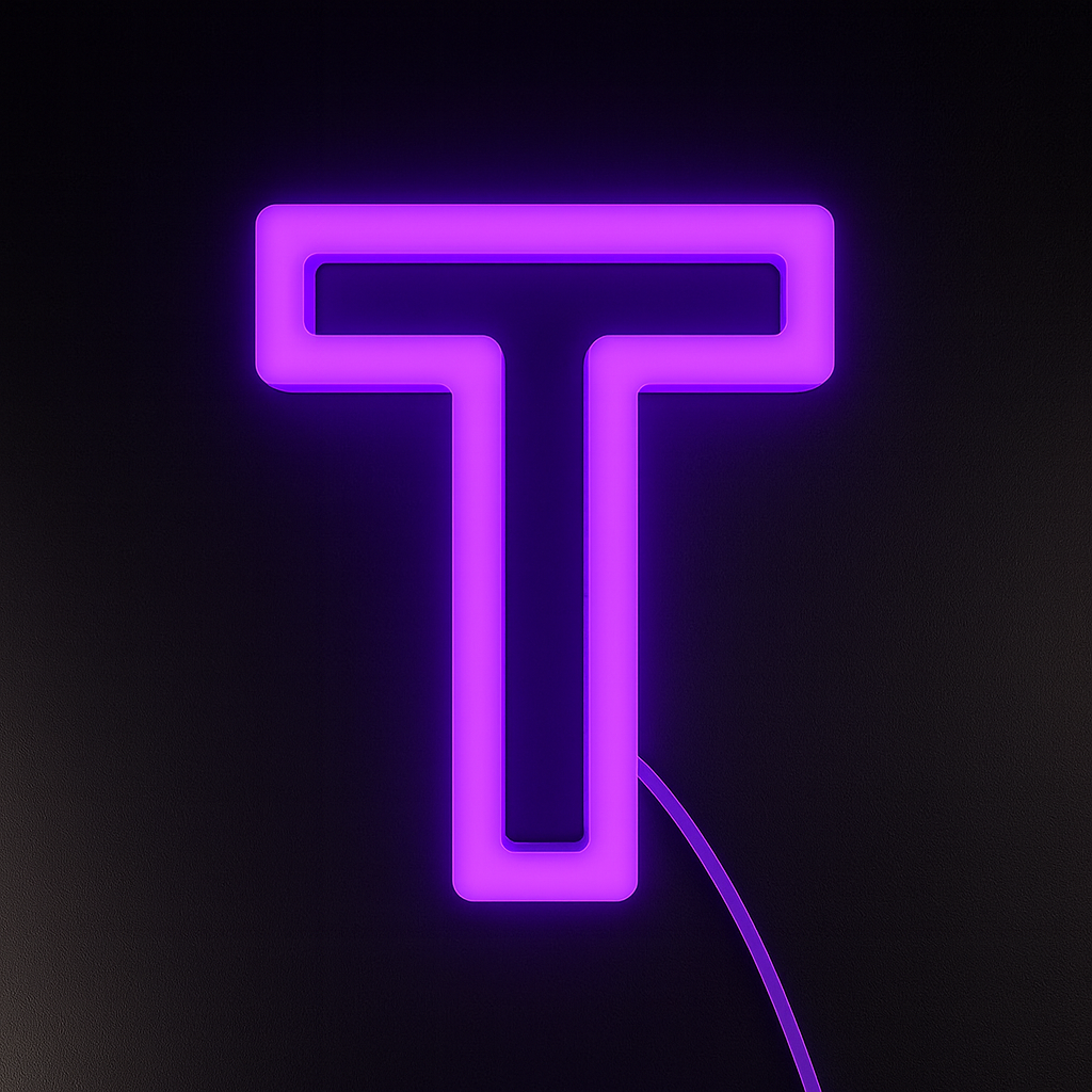 Faux Neon - Letter T