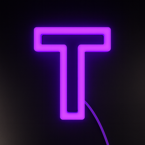 Faux Neon - Letter T