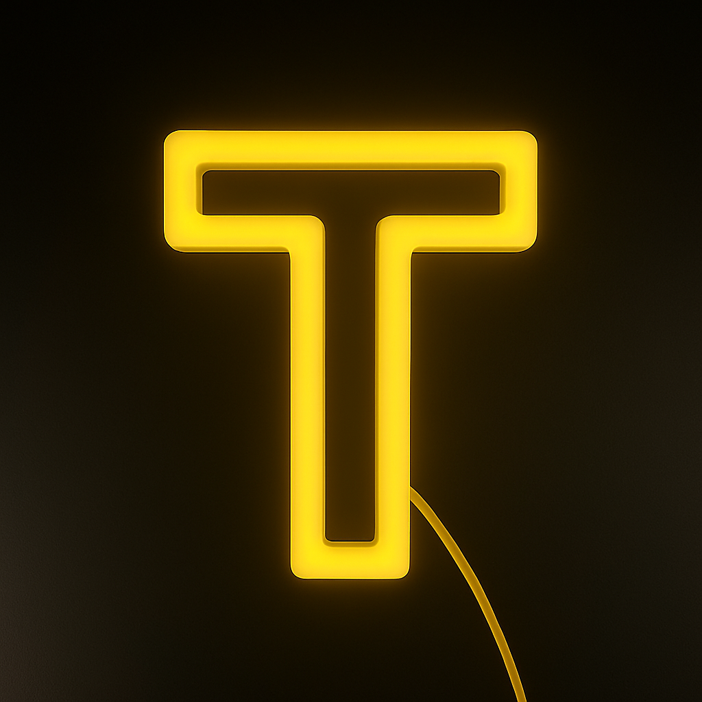Faux Neon - Letter T