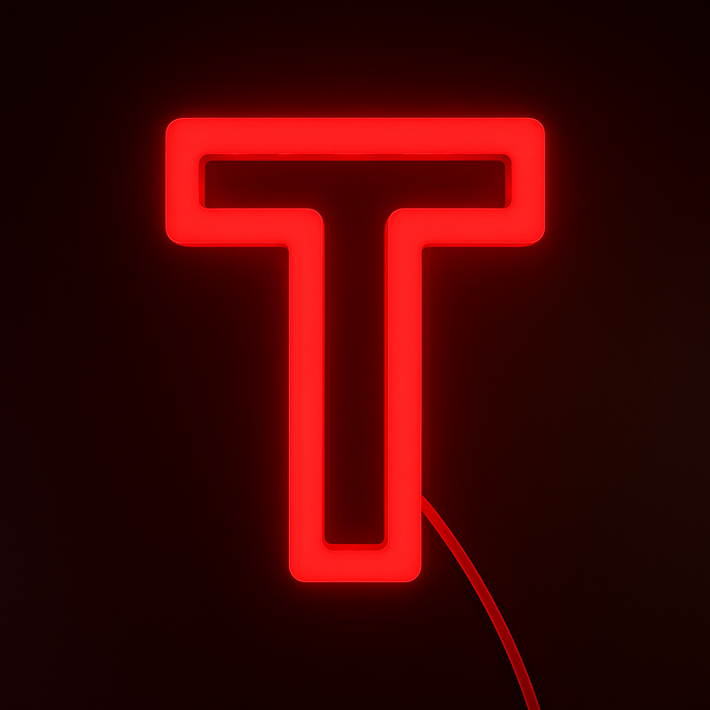 Faux Neon - Letter T