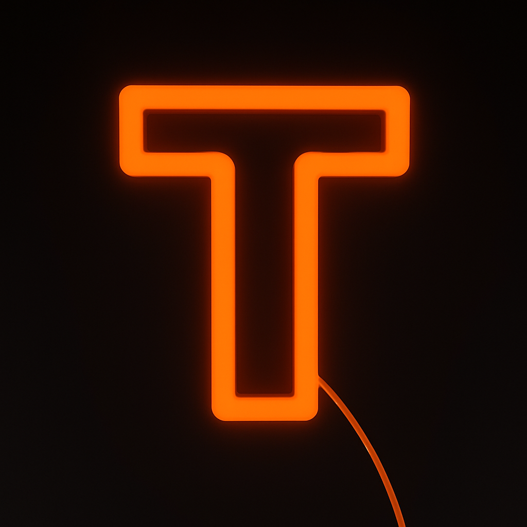 Faux Neon - Letter T