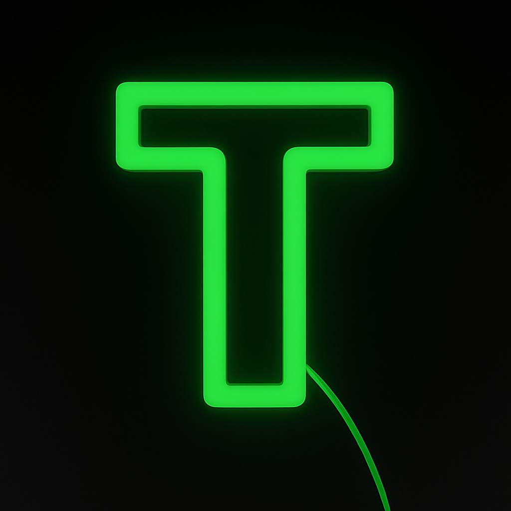 Faux Neon - Letter T