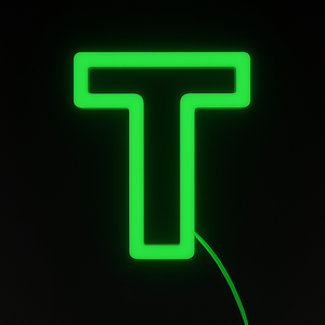 Faux Neon - Letter T