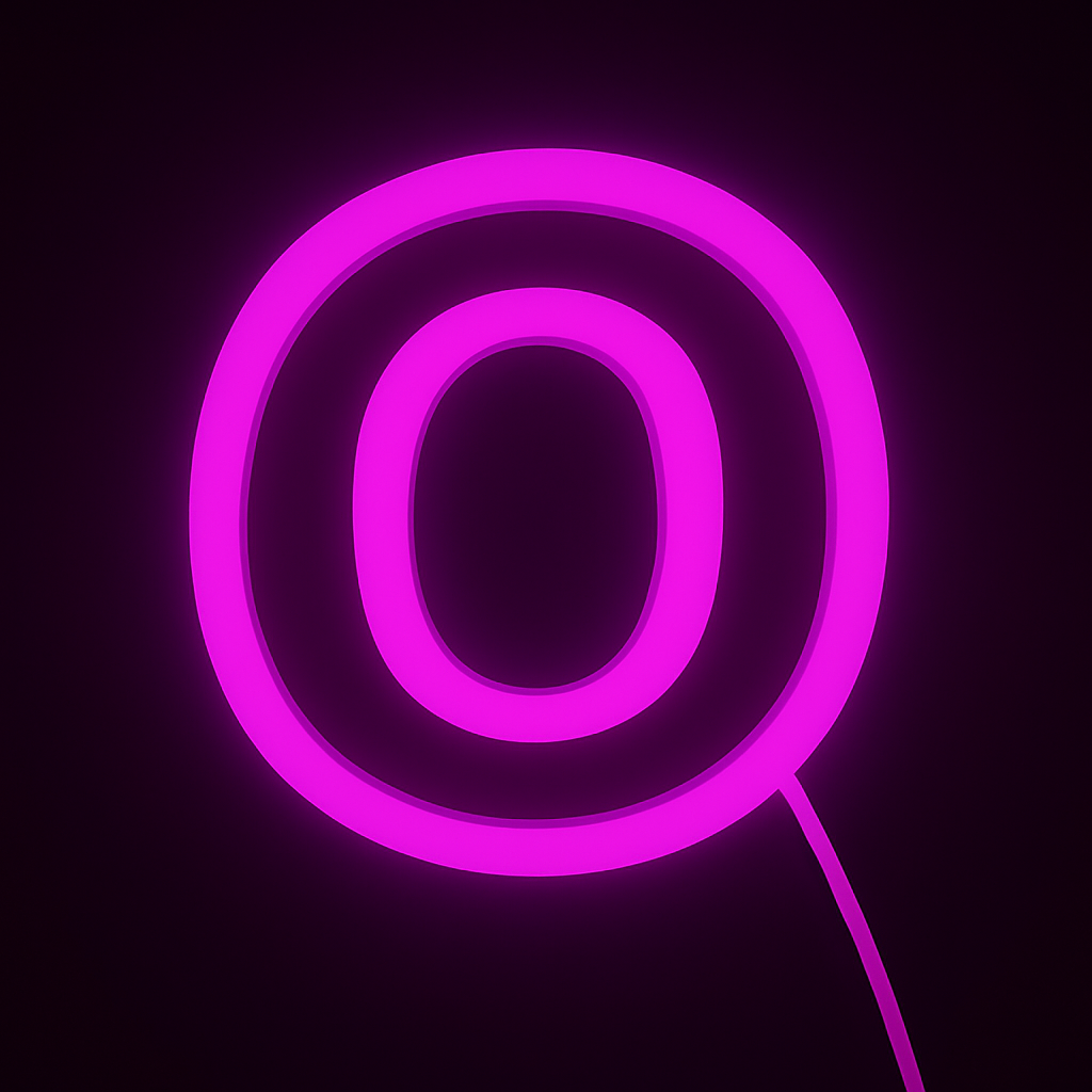 Faux Neon - Letter O