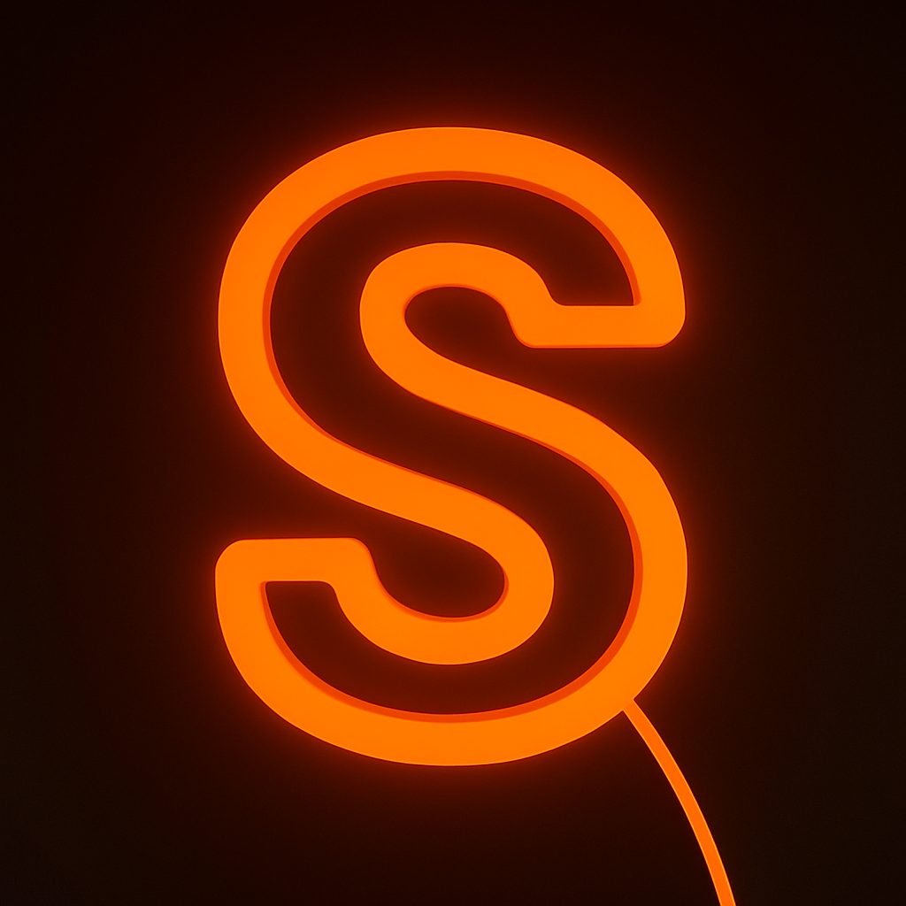 Faux Neon - Letter S