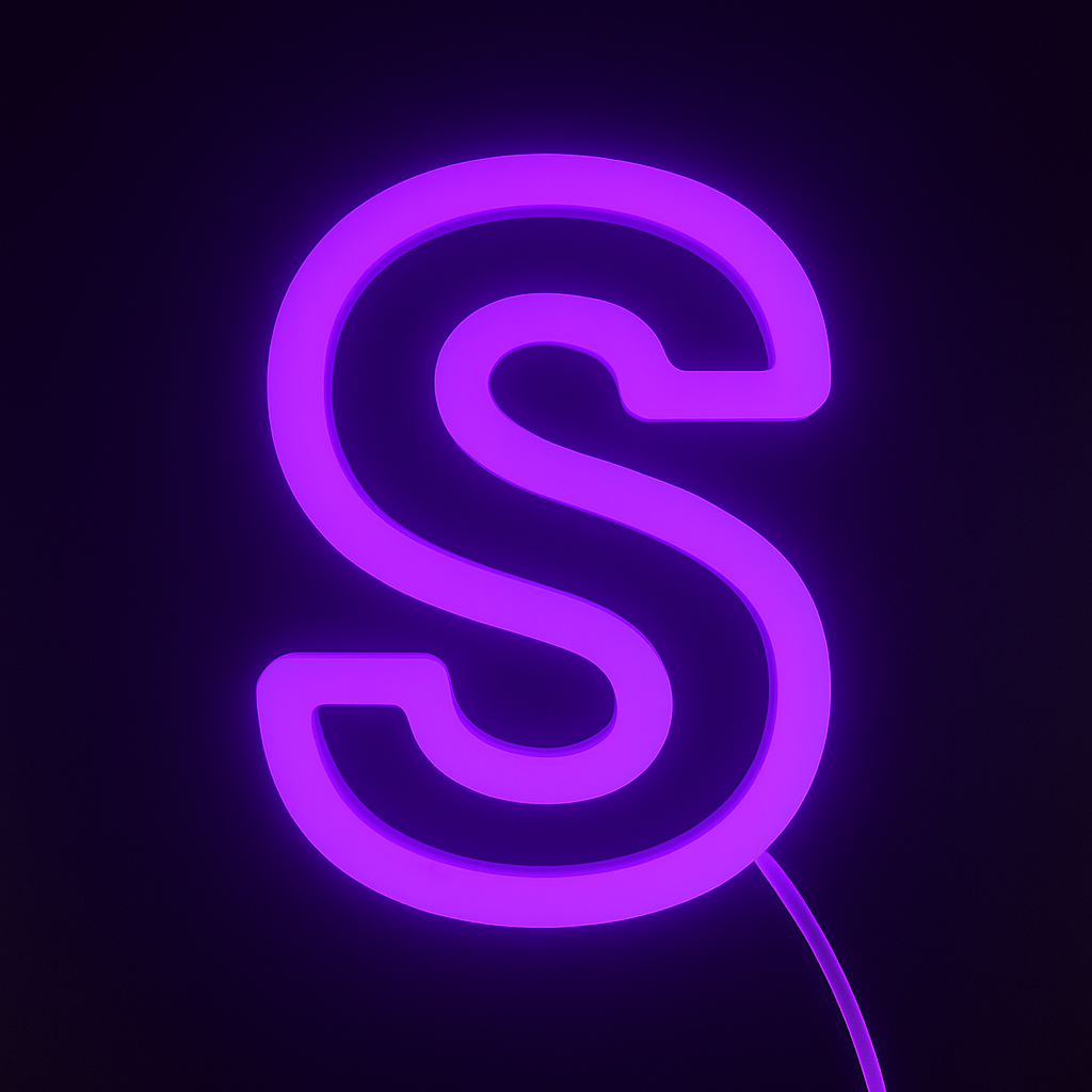 Faux Neon - Letter S