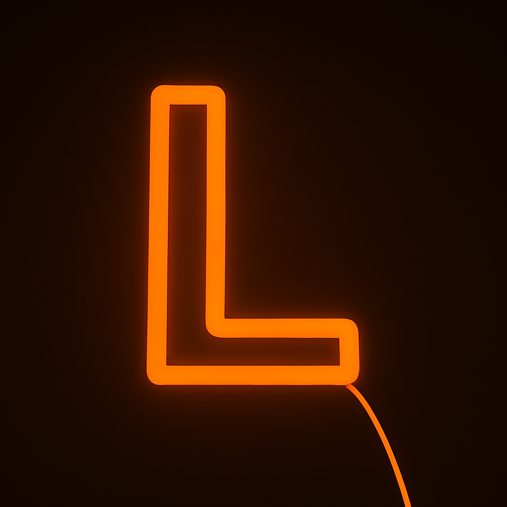 Martin Sign. Co Faux Neon Letter L Sign – Acrylic LED Light