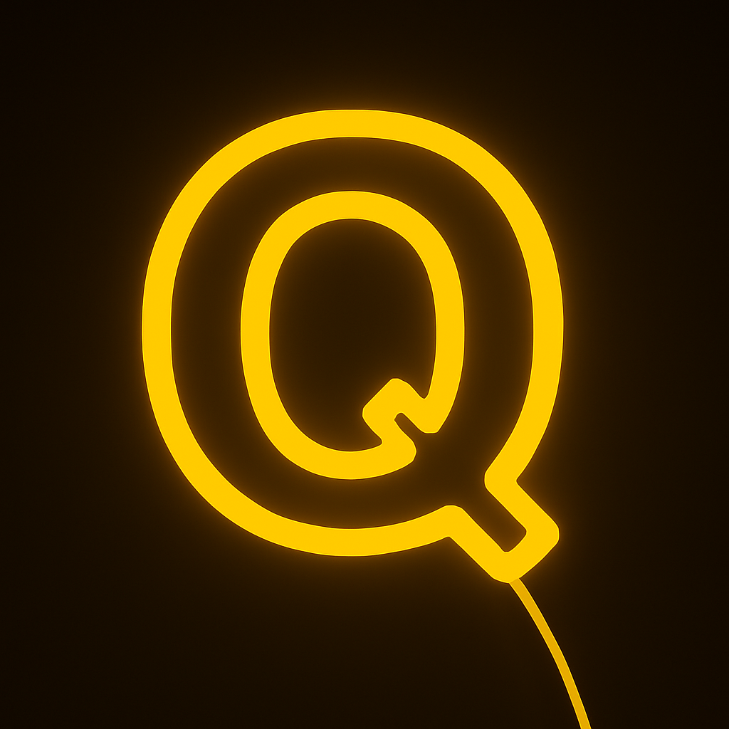 Faux Neon - Letter Q
