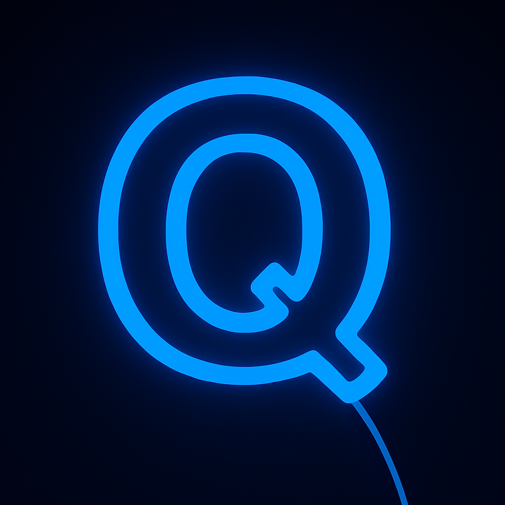 Faux Neon - Letter Q