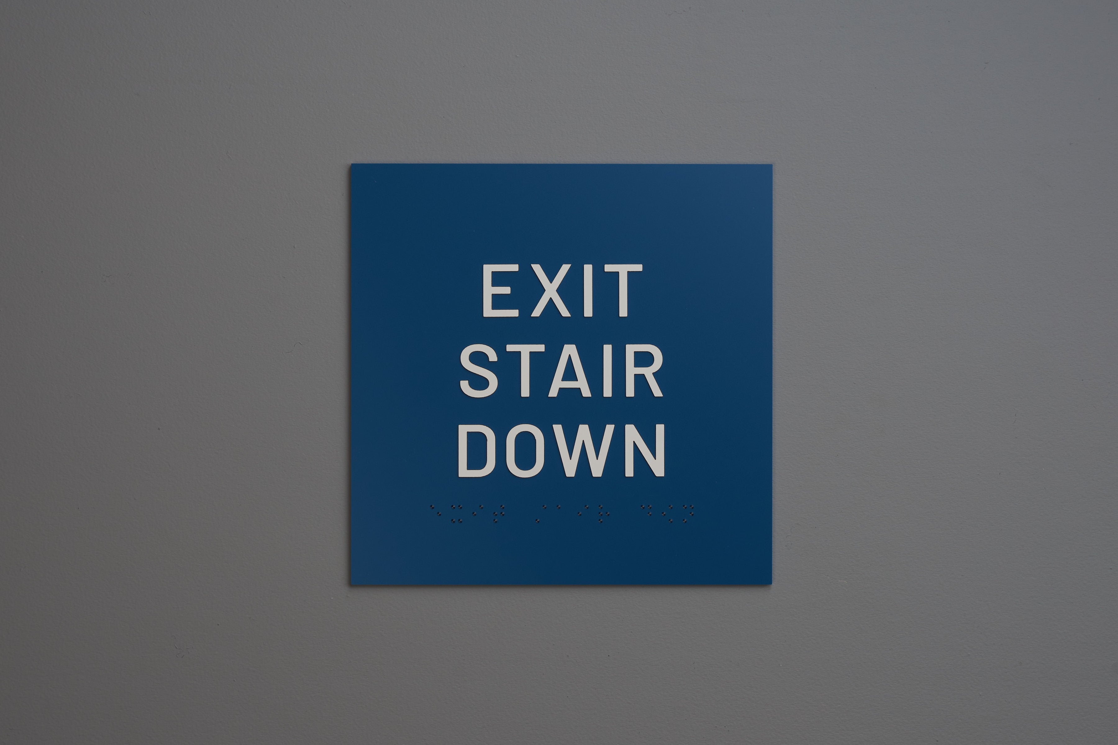 ADA Exit Stair Down Signs by Martin & Co. in Acrylic & Aluminum ...